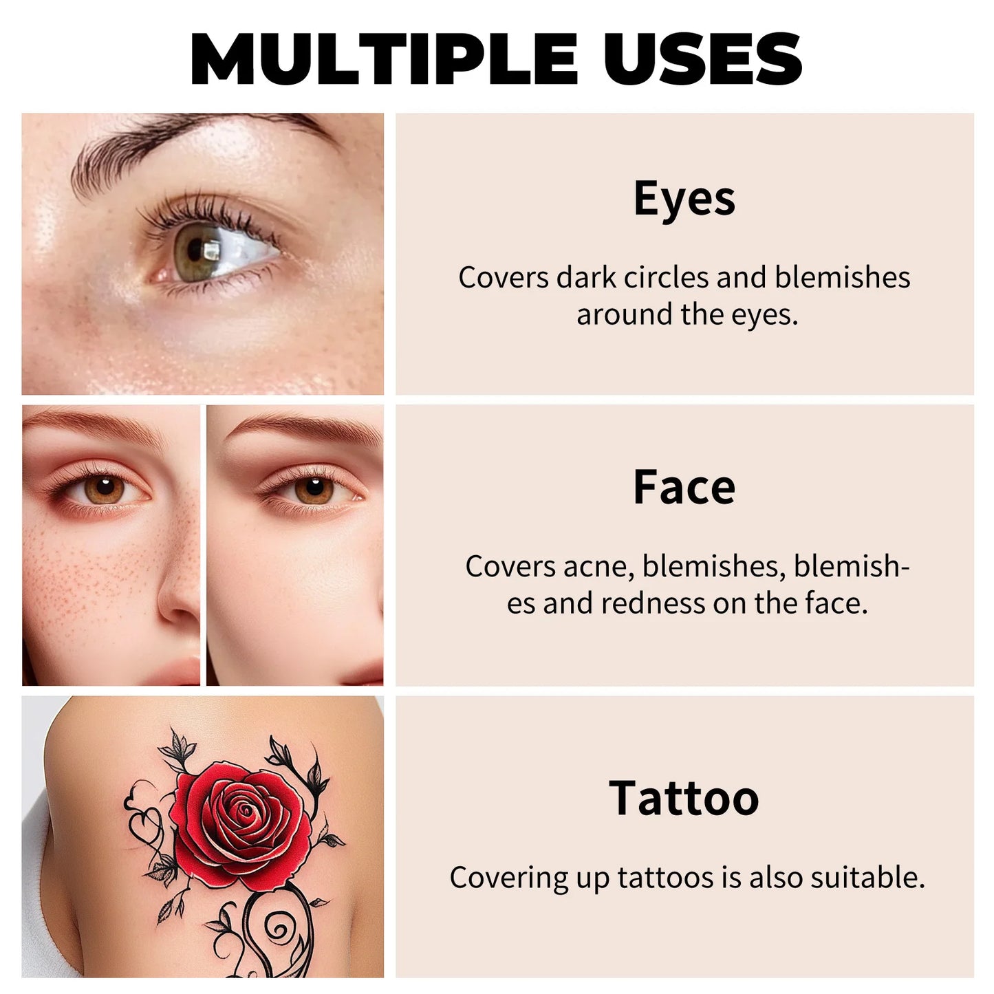 CoverTrue – Waterproof Full Coverage Concealer for Tattoos & Scars