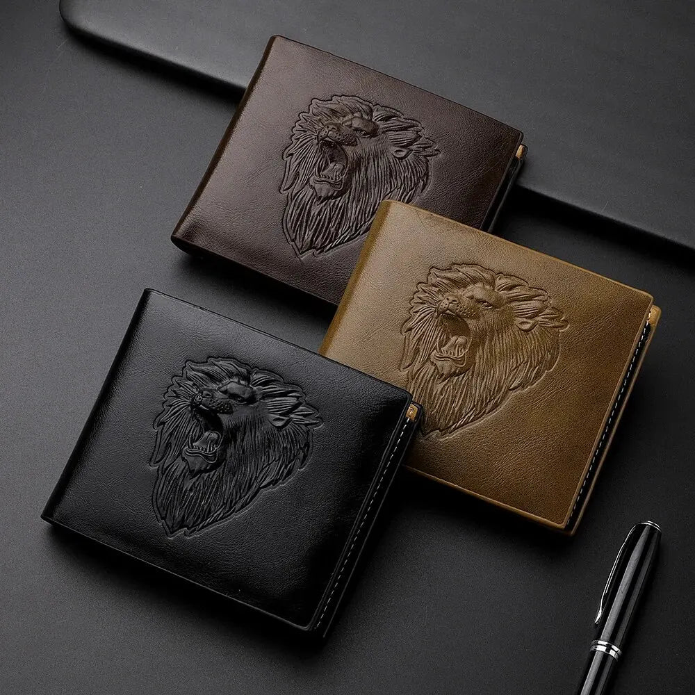 TriFold Titan – 3D Embossed Men's Wallet with Zipper & Card Holder