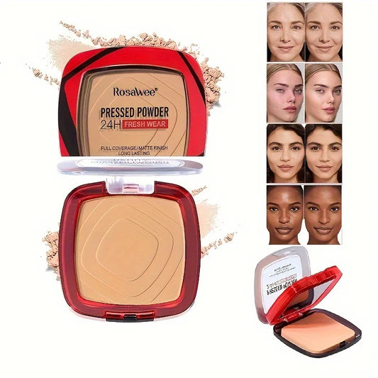 Matte Full-Coverage Pressed Powder Foundation – 24H Fresh Wear