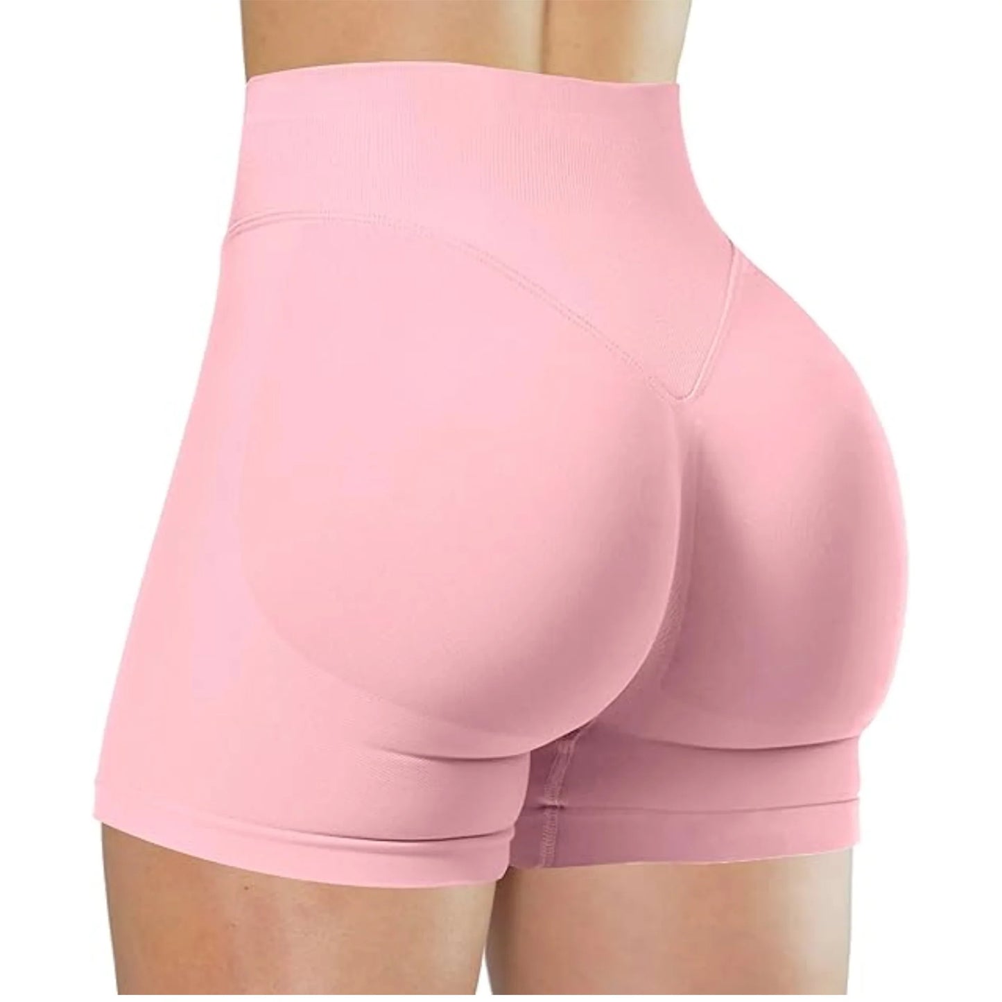 SculptFit Summer High Waist Yoga Shorts – Solid Color, Stylish & Supportive Fitness Bottoms