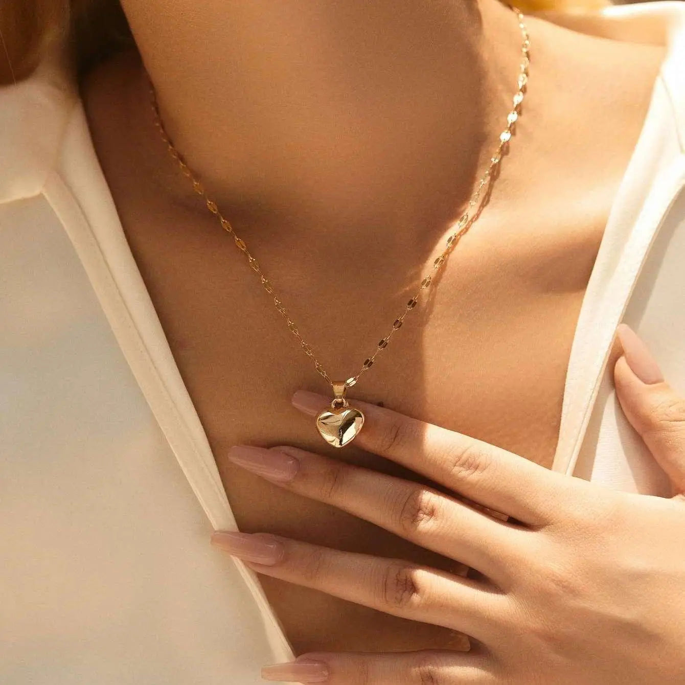 2025 Trendy Stainless Steel Love Heart Lip Pendant Necklace – Women’s Jewelry