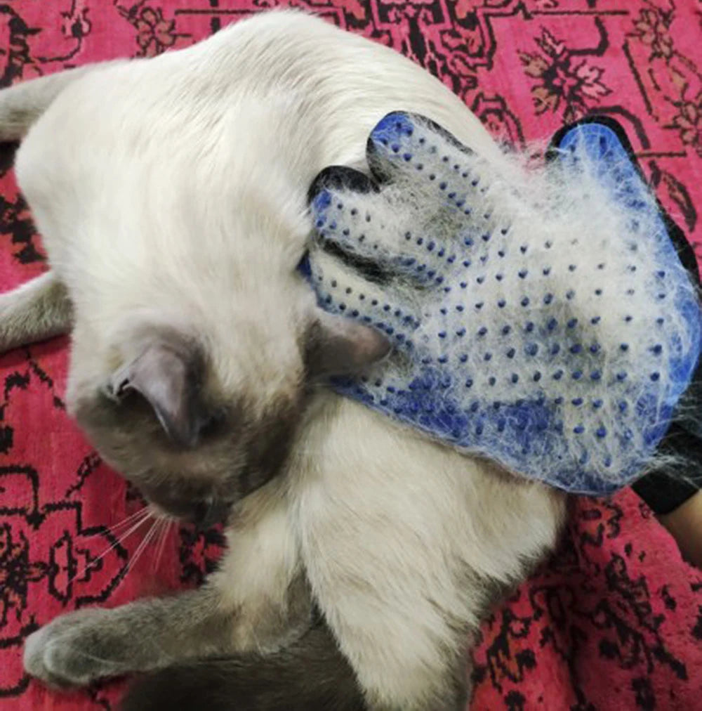 Silicone Pet Hair Remover Glove – Grooming & Bathing Brush for Cats & Dogs