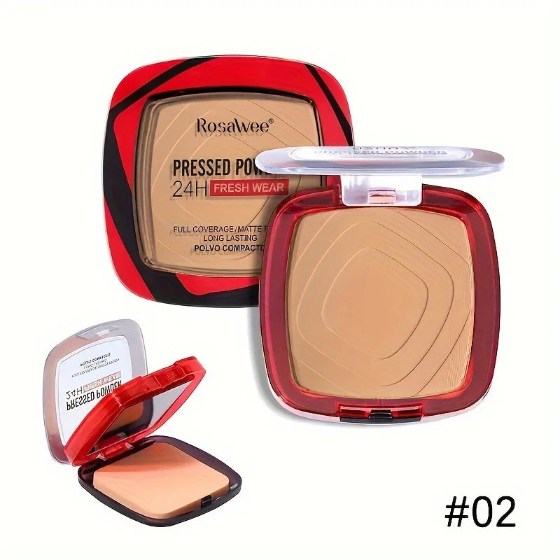 Matte Full-Coverage Pressed Powder Foundation – 24H Fresh Wear