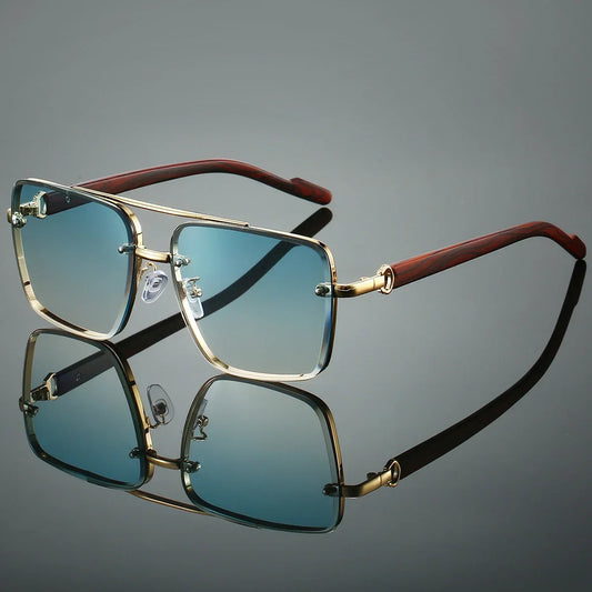 KAMMPT RetroPilot – Women’s Double Bridge Metal Sunglasses