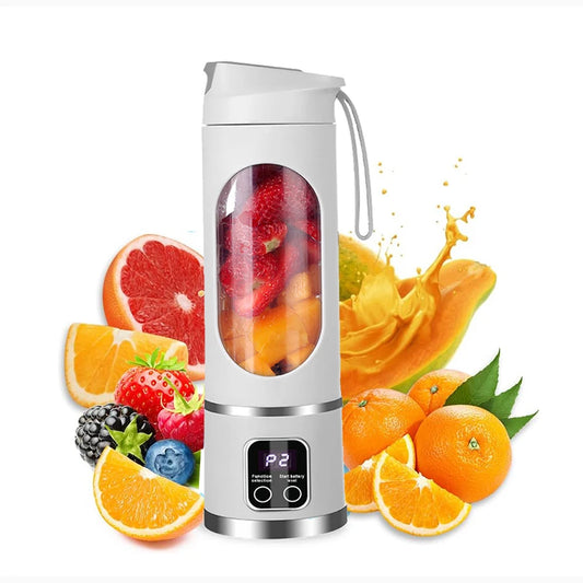 450ml Portable USB Juicer – 12-Blade Mini Blender for Shakes & Smoothies
