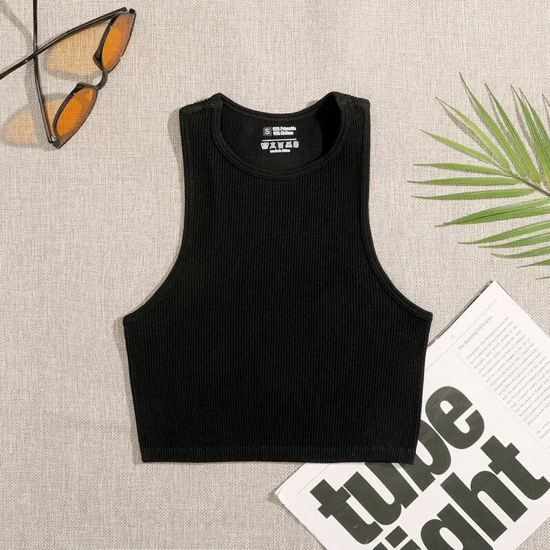 FlexRib – Women's Seamless Ribbed Yoga Crop Top