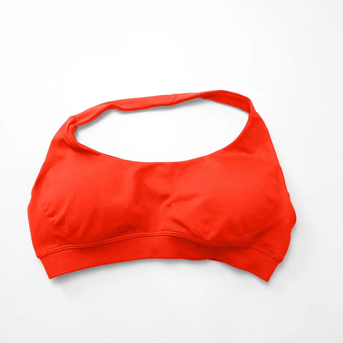 NCLAGEN Impact High-Support Seamless Sports Bra – Push-Up Halter Top with Open Back