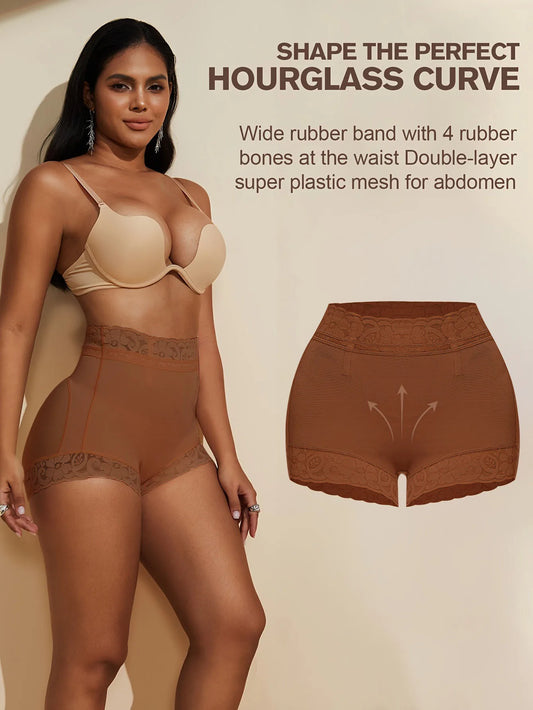 FeelinGirl Sculpting Lace Trim Panties – Breathable Butt Lifting Shapewear