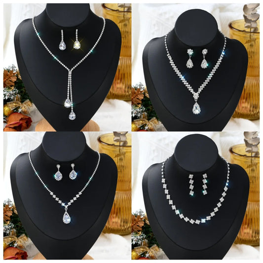 Elegant Teardrop Jewelry Set – Necklace & Earrings for Weddings & Parties