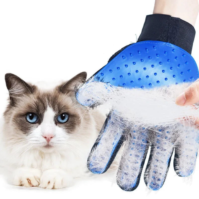 Silicone Pet Hair Remover Glove – Grooming & Bathing Brush for Cats & Dogs