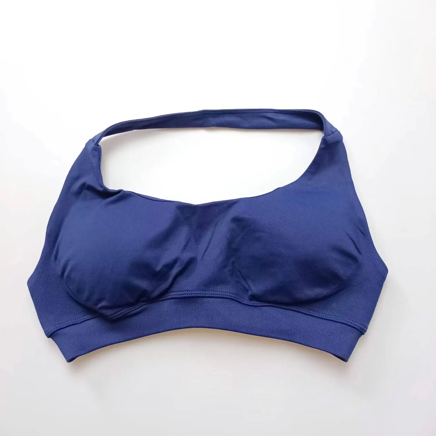 NCLAGEN Impact High-Support Seamless Sports Bra – Push-Up Halter Top with Open Back