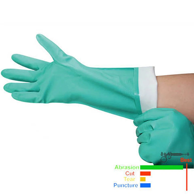 Nitrile Gloves – Waterproof Chemical-Resistant Cleaning Gloves
