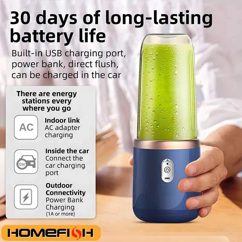 Double Cup USB Portable Juicer – Multifunction Fruit Blender & Milkshake Maker