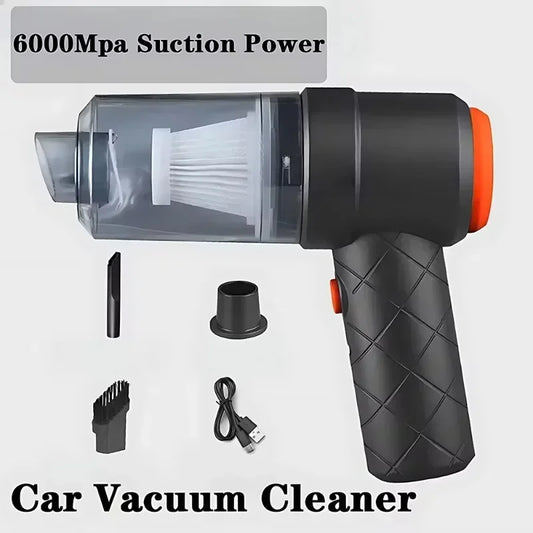 6000Pa Cordless Car Vacuum – 3-in-1 Handheld Cleaner with Blower & Suction