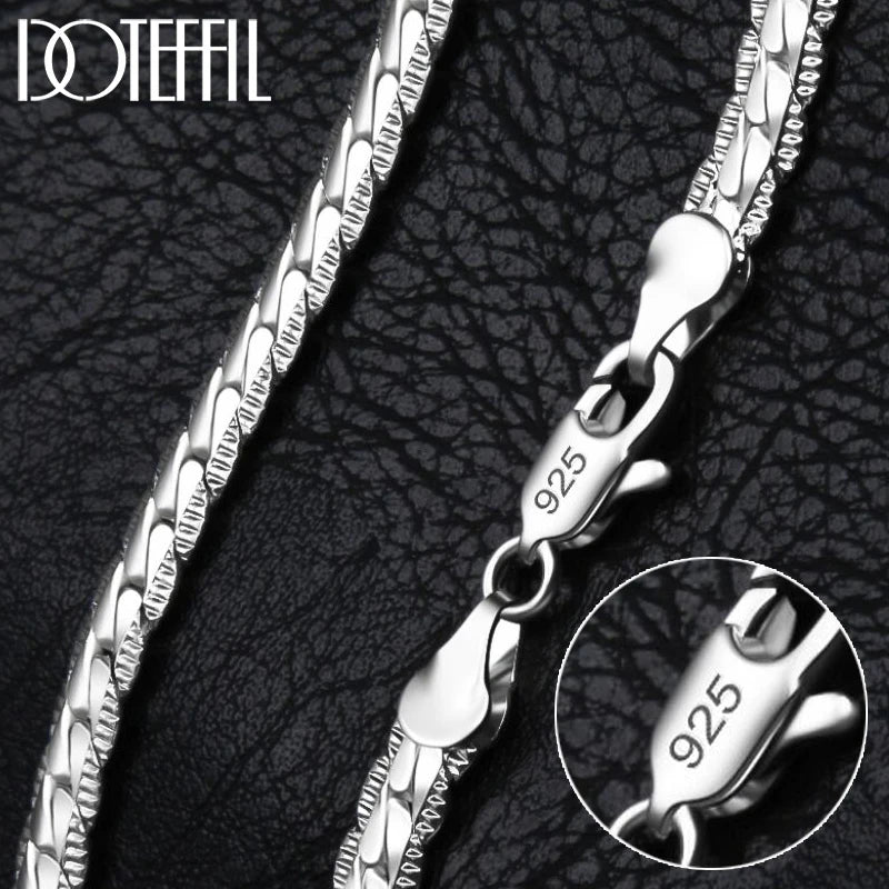 DOTEFFIL SilverSide – 925 Sterling Silver Chain Necklace & Bracelet