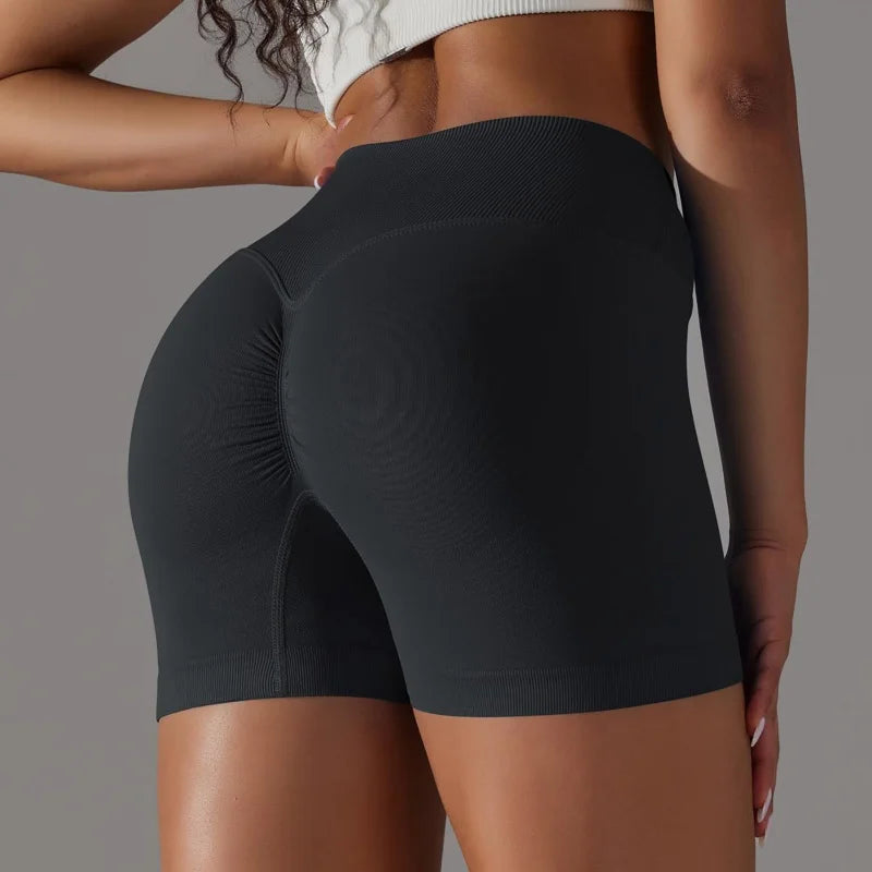 3-Pack Scrunch Butt Biker Shorts – High Waist Peach Hip Sports Set for Women
