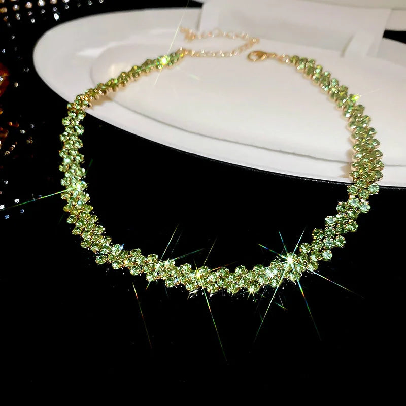 GlamGleam – Luxury Rhinestone Crystal Choker Necklace