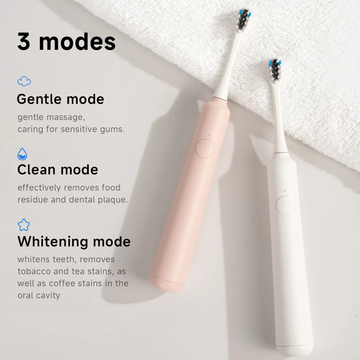 DOCOLAB Sonic Electric Toothbrush – 3-Mode USB Rechargeable & IPX7 Waterproof