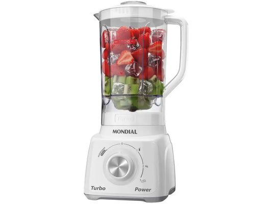 Mondial L-99-WG Turbo Power Blender – 500W, 3 Speeds, with Filter (White & Grey, 220V)