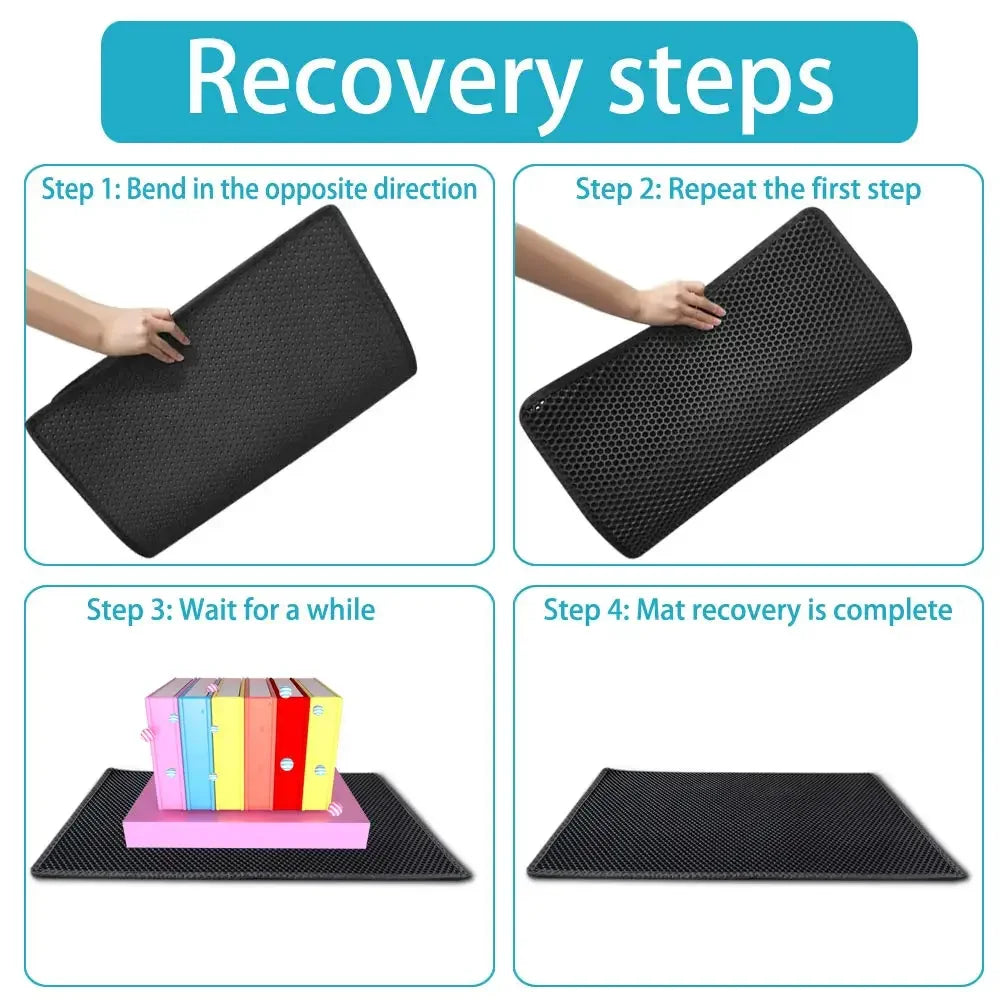 Double-Layer Waterproof Cat Litter Mat – Non-Slip, Washable Pad with Bonus Gift