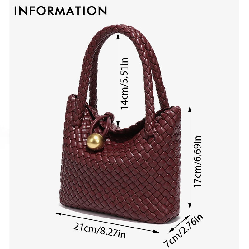 WeaveCharm – Vegan Leather Woven Crossbody Tote Bag
