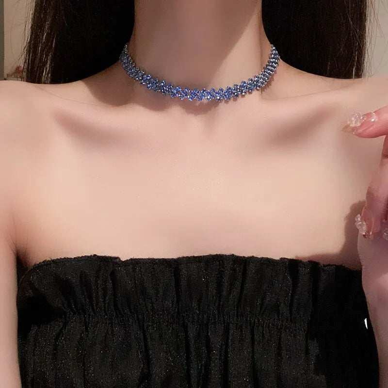 GlamGleam – Luxury Rhinestone Crystal Choker Necklace