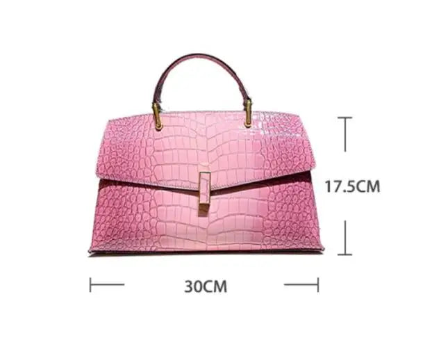 Crocelle – Luxury Croc-Pattern Shell Shoulder Bag