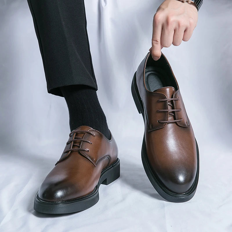 ItaliaForm – Men’s Luxury Pointed Leather Oxford Shoes
