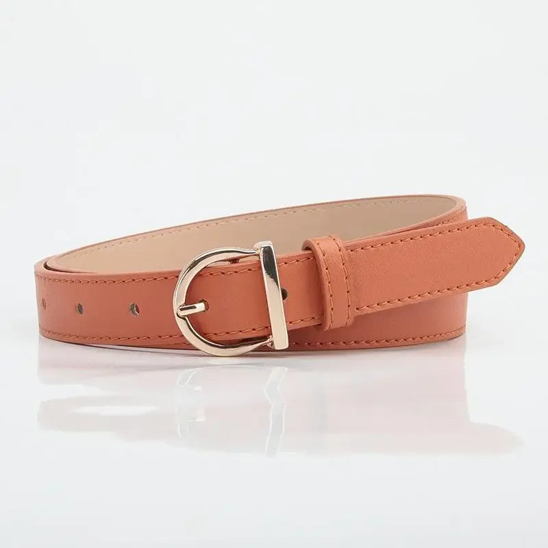 Women’s Slim PU Leather Belt – Fashion Pin Buckle for Jeans & Dresses