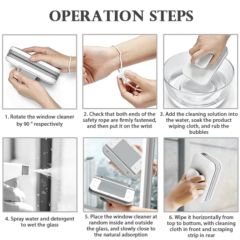 Magnetic Double-Sided Window Cleaner – Glass Wiper for High-Rise & Hard-to-Reach Windows
