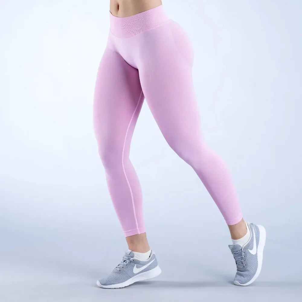 Summer Women’s High-Waist Peach Butt Gym Yoga Pants – Tight-Fitting Solid Color Leggings