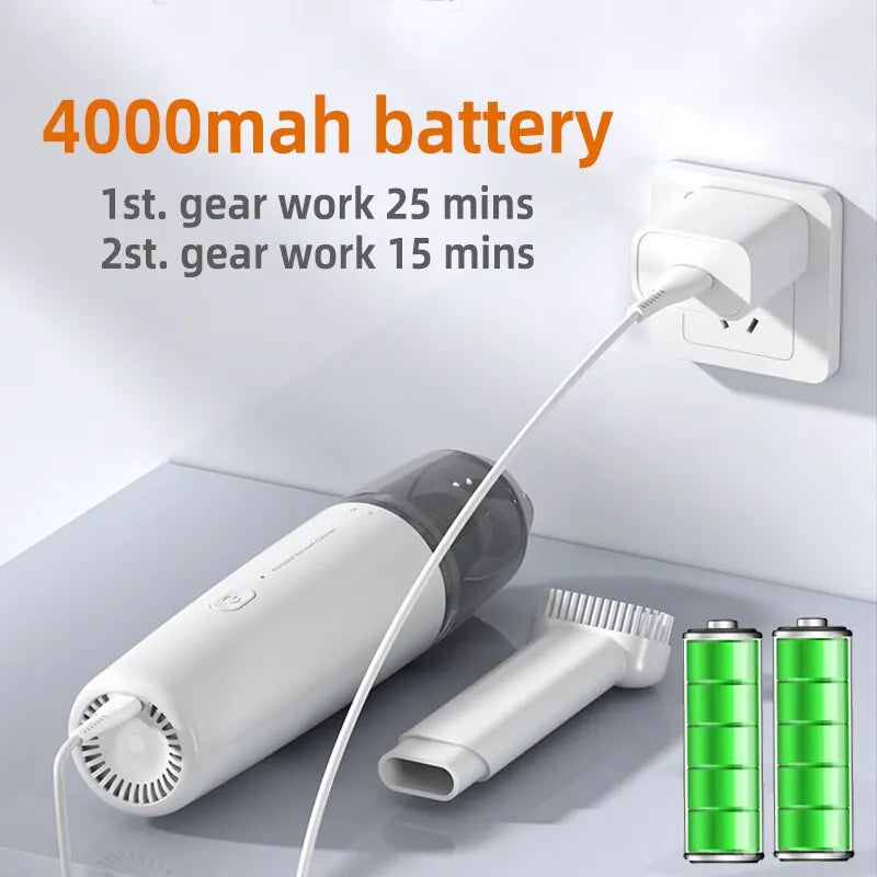 Mini Handheld Car Vacuum Cleaner – Rechargeable with Powerful Suction for Car & Home