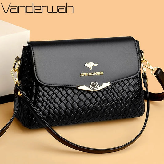 LuxKnit – Designer PU Leather Knitted Crossbody Bag