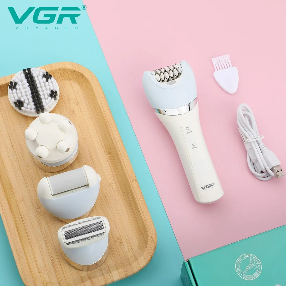 VGR V-703 5-in-1 Women’s Electric Epilator & Hair Remover – Shaver, Bikini Trimmer & Facial Cleaner