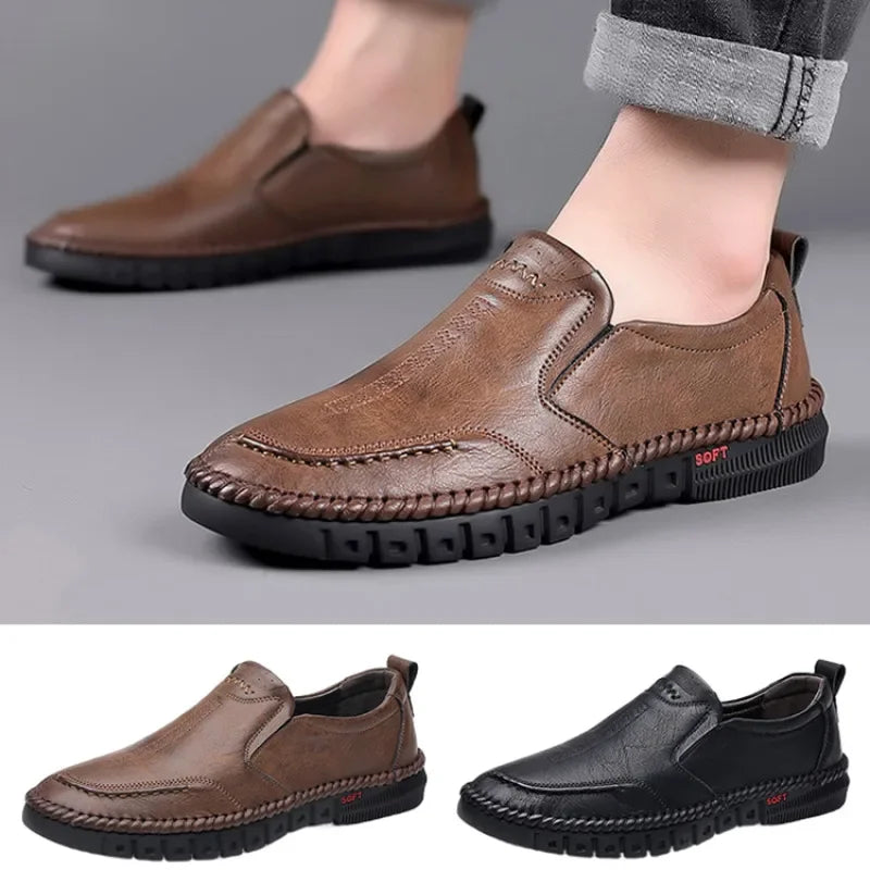 EliteStitch – Men’s Hand-Stitched Genuine Leather Slip-Ons