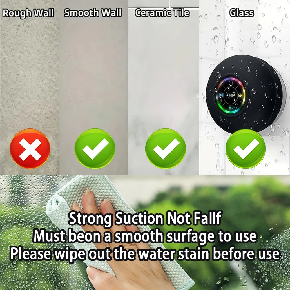 AquaBeat – Mini Waterproof Bluetooth Speaker with LED