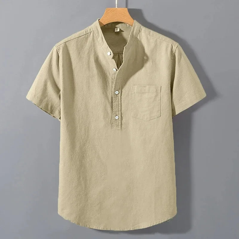 AirStand – Men’s Stand Collar Cotton Tee
