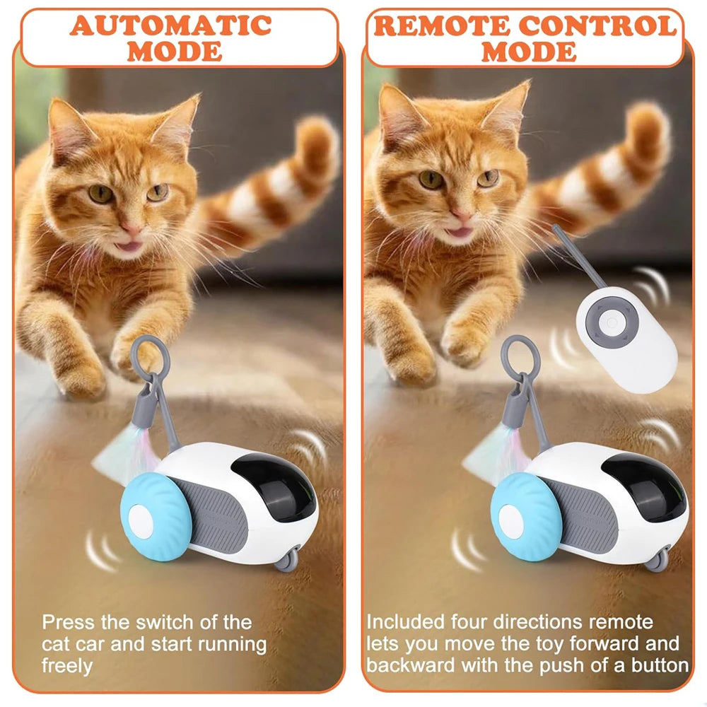 Smart Interactive Cat Toy – 2-Mode Automatic & Remote-Controlled Toy Car for Pets