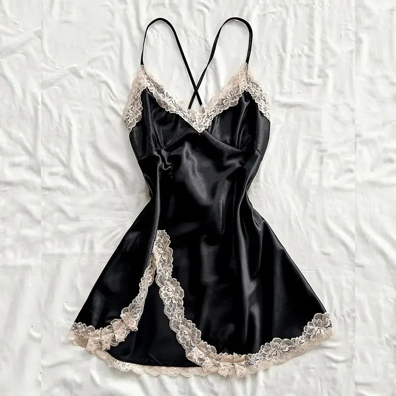 BareMuse – Off-Shoulder Sheer Silk Nightdress