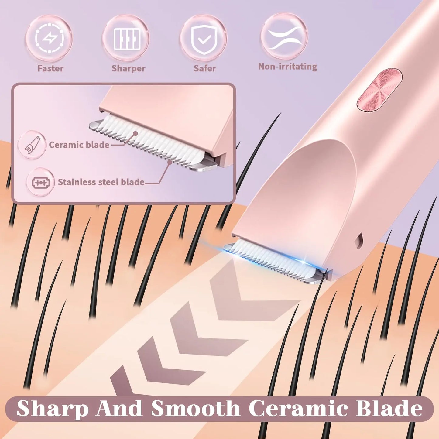 2-in-1 Waterproof Bikini Trimmer & Shaver for Women