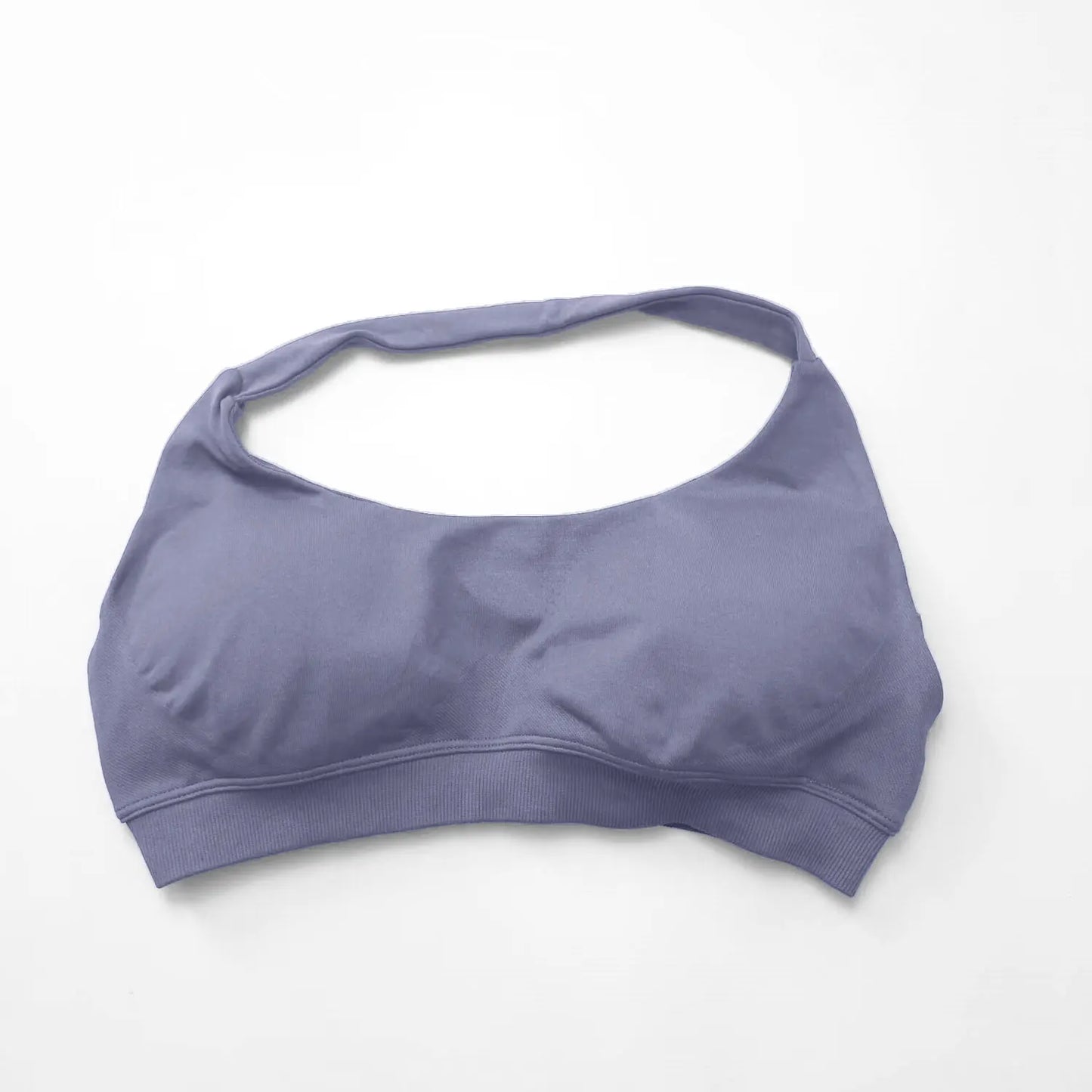 NCLAGEN Impact High-Support Seamless Sports Bra – Push-Up Halter Top with Open Back