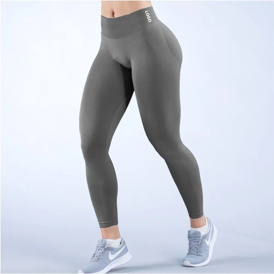 Summer Women’s High-Waist Peach Butt Gym Yoga Pants – Tight-Fitting Solid Color Leggings