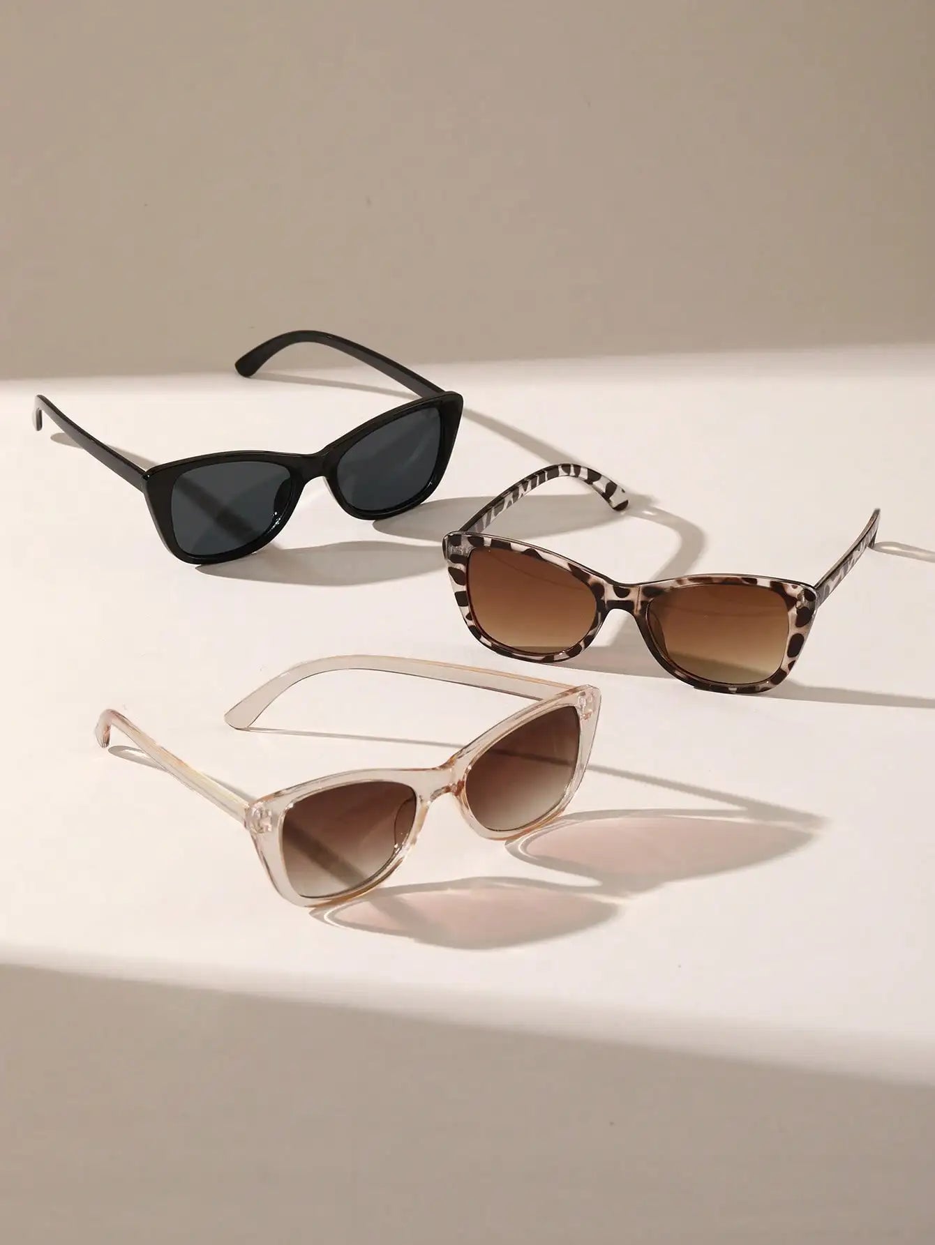 3-Piece Unisex Cat-Eye Sunglasses Set – Fashion Shades for Street Style & Travel