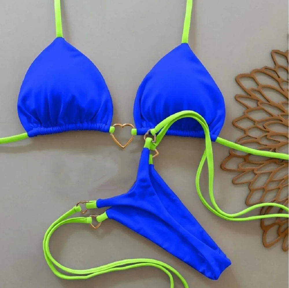 RUOTONSEPT Brazilian Halter Bikini Set – Sexy Triangle Thong Two-Piece Swimwear