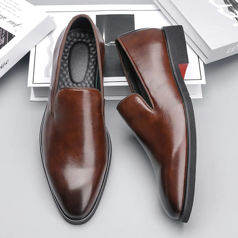 EliteStep – Men’s Leather Slip-On Dress Moccasins