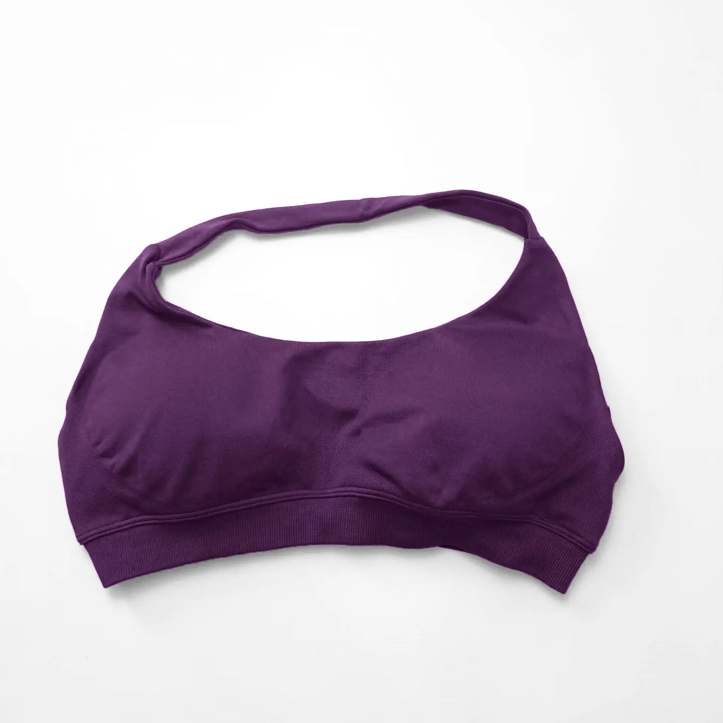 NCLAGEN Impact High-Support Seamless Sports Bra – Push-Up Halter Top with Open Back