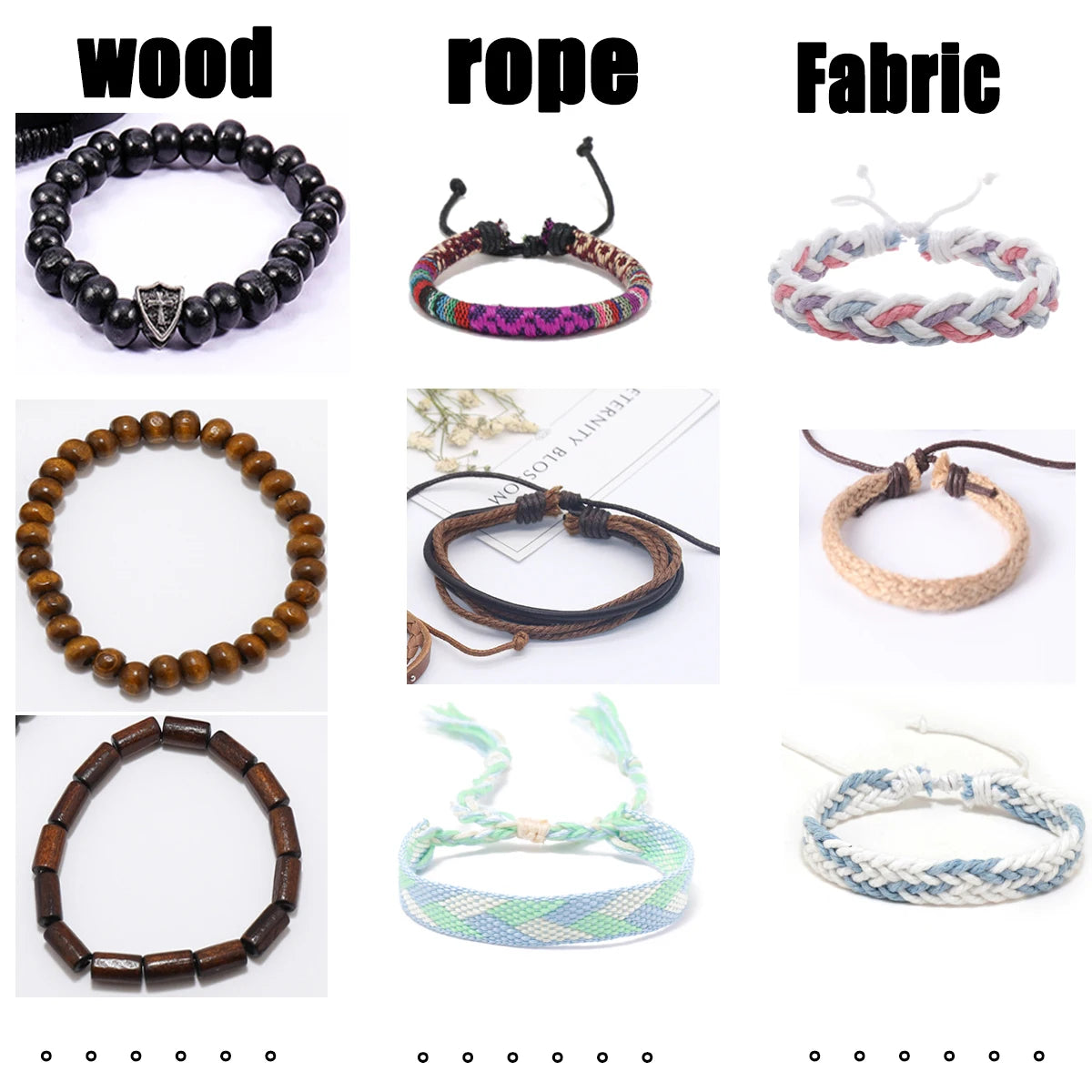 TribeMix – 10PCS Unisex Boho Leather & Rope Bracelet Set