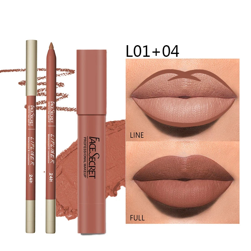 VelvaLips – Matte Lip Liner & Lipstick Duo Set