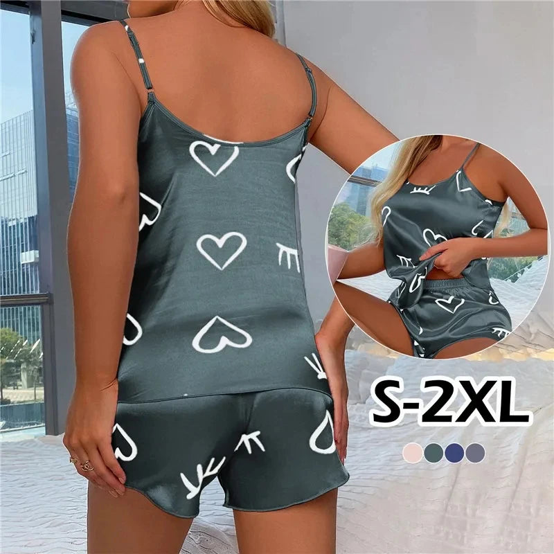 SilkGlow – Ice Silk Summer Pajama Set