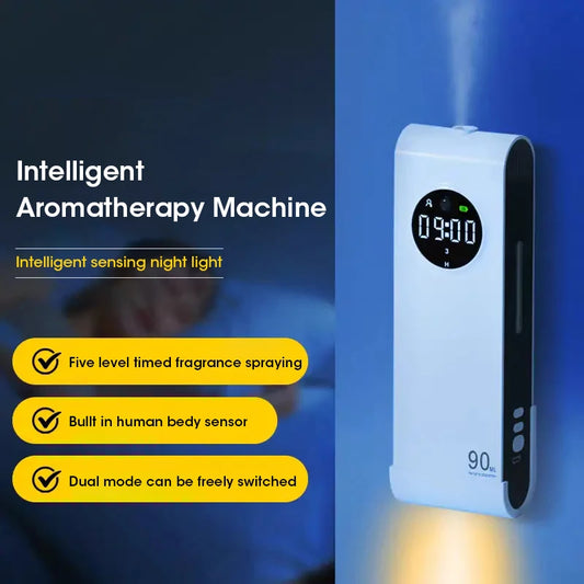 Wireless Wall-Mounted Aroma Diffuser – Automatic Fragrance Sprayer with Night Light & Air Purifier